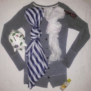 Aeropostale Grey Cardigan with Scarves